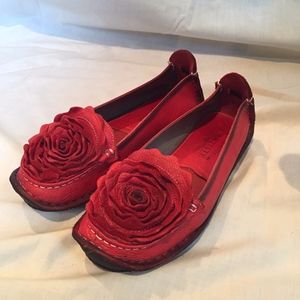 Red L'Artiste Leather Slip-on Shoes